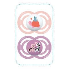 Sucettes Symetriques Silicone X2 Perfect Animaux 18 Mois Et Plus x2 18 Mois Et Plus Mam