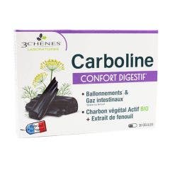 Carboline Ballonnements Et Gaz Intestinaux 30 Gélules 3 Chênes
