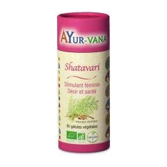 Shatavari Biologico 60 capsule Stimolante del desiderio e della salute femminile Ayur-Vana
