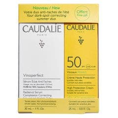 Cofanetto Crema Solare Viso Anti-rughe Spf50 + Siero Illuminante Anti-macchie Vinoperfect Caudalie