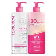 Latte Corpo Ultra-Idratante 2x500ml Ultra-Hydratant Pelli Sensibili e Secche Topicrem