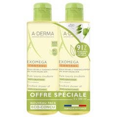 Olio Detergente Emolliente Biodegradabile 2x500ml Exomega Control A-Derma