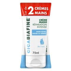 Crema Mani Riparazione Intensa 2x75ml Cicabiafine Sèches gercèes ou abîmées Biafine