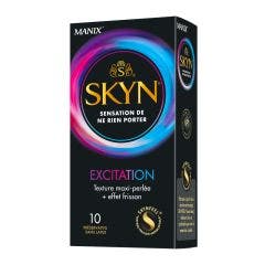 Préservatifs texture maxi perlée + effet frisson x10 Excitation Sans Latex Manix
