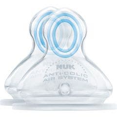 Tetines Physiologiques Silicone Tranparentes First Choice Ventilees Air System 0-6 Mois Pack De 2 Nuk