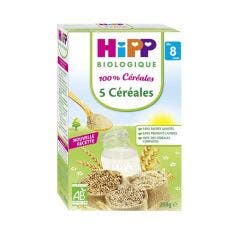 100% Cereales 5 Cereales Bio Des 8 Mois 250g Hipp