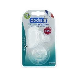 Sensation+ Tetines Plates Col Large En Silicone0-6 Mois Debit Rapide +18 Mois Dodie