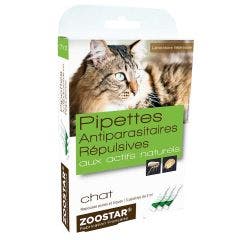 Pipettes Antiparasitaires Repulsives Aux Actifs Naturels Chat 3x2ml Zoostar