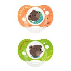 Sucettes Anatomiques avec anneau Petit Ours Brun x2 6 à 18 mois Luc Et Lea