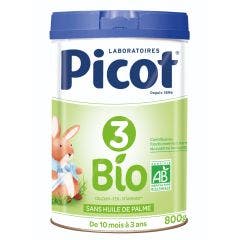 3 Latte in polvere biologico per la crescita da 10 mesi a 3 anni 800g Picot