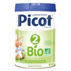 2 Latte in polvere biologico 6-12 mesi 800g Picot