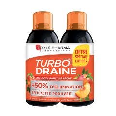 Turbodraine Tè Verde - Pesca 2x500ml TurboDraine Forté Pharma