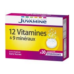 12 Vitamines & 9 Effervescent 30 Comprimes Mineraux Juvamine