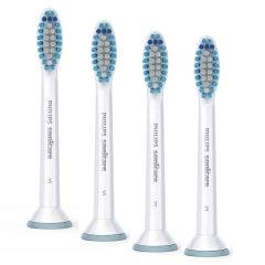 Tetes De Brosse A Dents X4 Sensitive Standard S2 Hx6054/07 Sonicare Philips