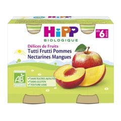 Delices De Fruits Tutti Frutti Pommes Nectarines Mangues Bio Des 6 Mois 2x190g Hipp