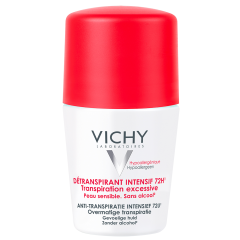 Détranspirant Intensif Efficace 72h Roll On 50ml Déodorant Peaux Sensibles Vichy