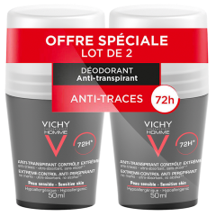 Deodorante antitraspirante Efficacia 72h Controllo Estremo 2x50ml Déodorant Roll-on Vichy