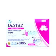 Masques chirurgicaux jetables rose 5 sachets de 10 Type IIR EN 14683:2019+AC:2019 Dr Star