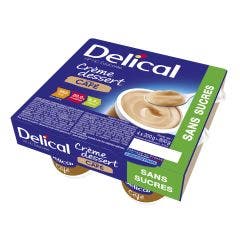 Crema da dessert ad alto contenuto calorico, senza zucchero e ad alto contenuto di proteine 4x200g Delical