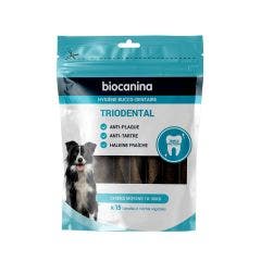 Lamelles à mâcher x15 Hygiène Triodental Chiens moyens 10-30kg Biocanina
