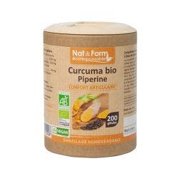 Curcuma e piperina biologiche 200 Geluli Nat&Form