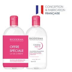 Acqua Micellare Struccante 2x500ml Crealine TS Pelle sensibile, da secca a molto secca Bioderma