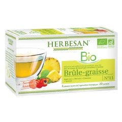Infusion Mate Vert Brule Graisse Bio 20 sachets Saveur ananas Herbesan