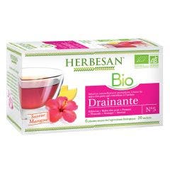 Infusion Reine des pres drainante bio 20 sachets Saveur mangue Herbesan