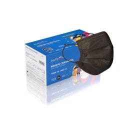 Masques chirurgicaux Noirs 3 plis pour enfants x50 Marquage CE - Norme EN14683-2019 TYPE II Auriol