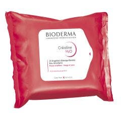 Salviettine Struccanti Viso e Occhi 25 pezzi Pelle sensibile x25 Crealine H2O Bioderma