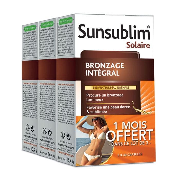 Sunsublim Bronzage Integral 3x30 Capsules 3x30 Capsules Sunsublim Préparateur peau normale Nutreov